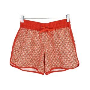 Tangerine Geometric Print Soft Shorts – Elastic Waist & Side Slits